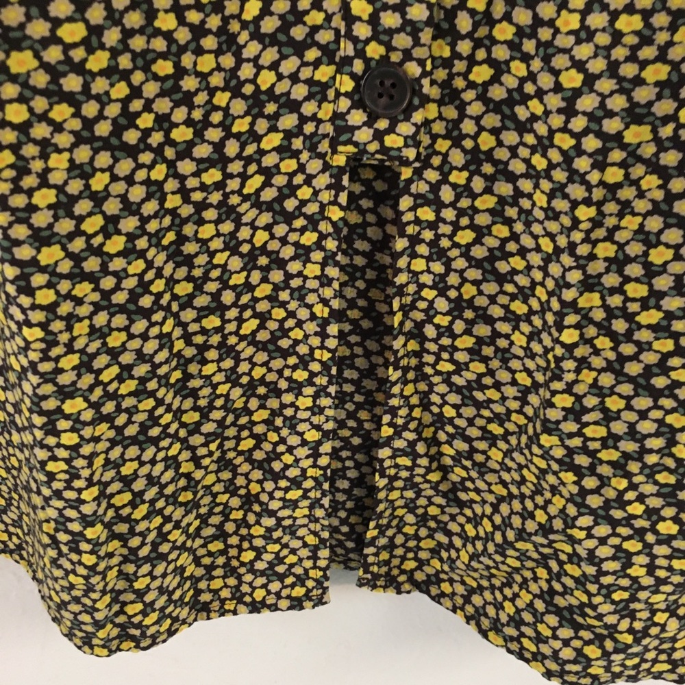 Madewell Easy Bitsy Floral Midi Dress Petite Small Yellow Spring Relaxed Fit - Picture 6 of 12